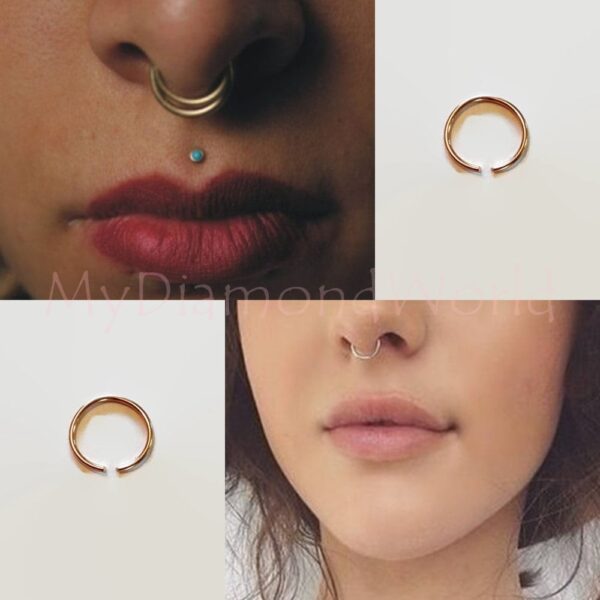 22 Gauge Septum Ring, Gold Septum, Nose Ring, Gold Septum Ring, Thin septum, Septum Piercing, Delicate septum