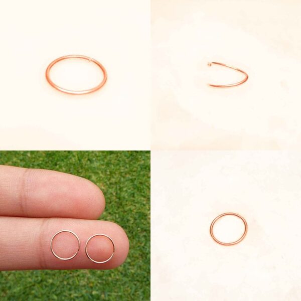 Extra ThinNose Ring, Cartilage Ring, Cartilage Hoop Earring, Nose Ring, Simple Nose Hoop Silver Septum/Nose/Cartilage/Helix/Tragus Ring Hoop