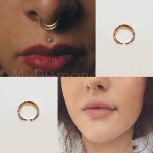 316L Small Thin 0.6mm Surgical stainless steel seamless nose ring/cartilage/tragus - single