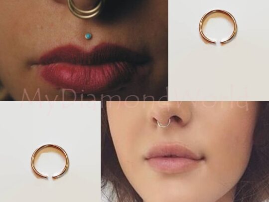 316L Small Thin 0.6mm Surgical stainless steel seamless nose ring/cartilage/tragus - single