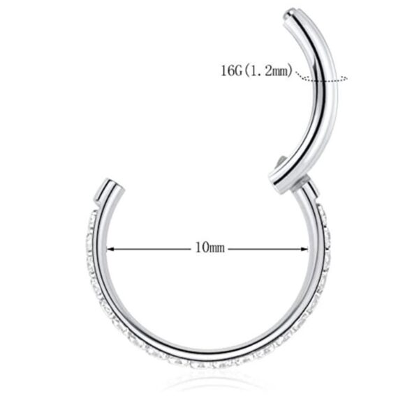 Luxury 18g  Hinged Hoop with Front FACING Cubic Zirconia// Hinged Hoop, Septum Ring, Cartilage Ring, Daith Piercings