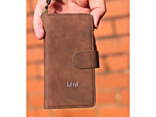 Personalised Luxury iPhone 11 Case - Real Leather Zip Wallet Flip Case for iPhone 13 pro-12 11 Pro Max XR Xs SE 8 7 -Gift for Him/Her