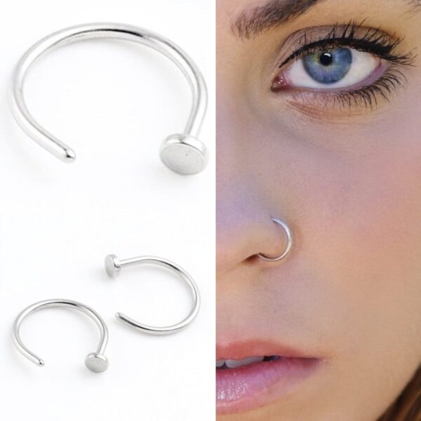 20 gauge Nose Ring Hoop, Simple Nose Hoop, Silver Septum/Nose/Cartilage/Helix/Tragus Ring Hoop Nose Hoop, Nose Ring