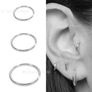 22G Helix Ring Tragus Ring Cartilage Hoop Nose Ring Simple Nose Hoop Silver Septum/Nose/Cartilage/Helix/Tragus Ring Hoop Nose Hoop Nose Ring