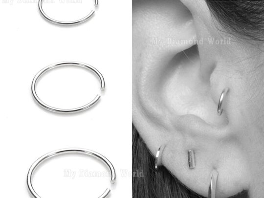 22G Helix Ring Tragus Ring Cartilage Hoop Nose Ring Simple Nose Hoop Silver Septum/Nose/Cartilage/Helix/Tragus Ring Hoop Nose Hoop Nose Ring